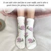 5 Pieces Of Fruit Print Socks, Coral Fleece Socks, Warm