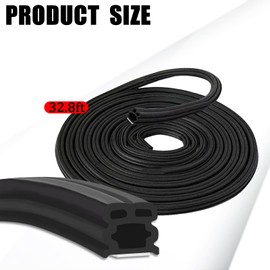 Hirificing Car Door Seal Strip Weather Stripping, 32.8Ft Automotive Thickened Rubber Seal Trim for Windows Door/Hood/Trunk, Universal Soundproof Stripping Accessories for Most Car,Truck,SUV (32.8Ft)
