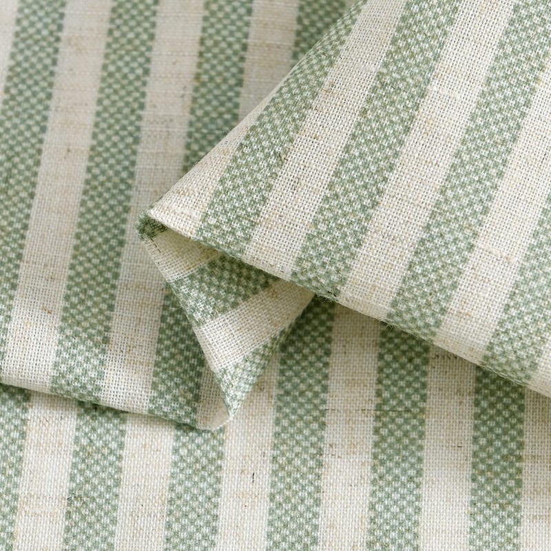 TOPICK Striped Panel Curtains, School Running, Linen Curtains with Stripes,