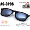 AXE Sunglasses, Clip-on Type, UV Protection, Polarized Lens, Silver, AS-3PCS