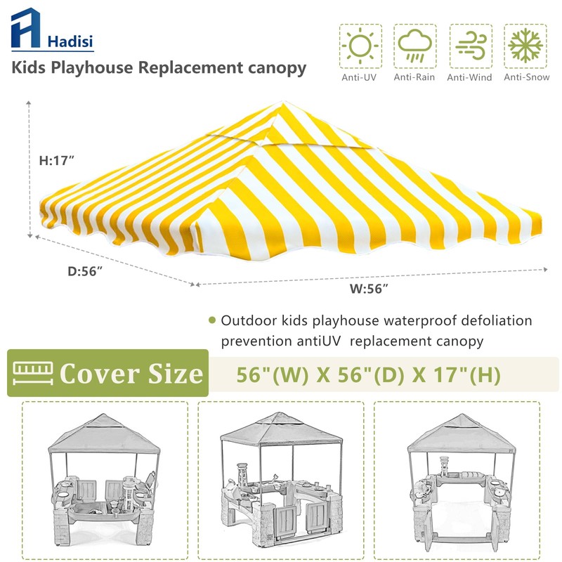 Outdoor Kids Playhouse Replacement Canopy,Replacement Top Cover Suitable for Multiple