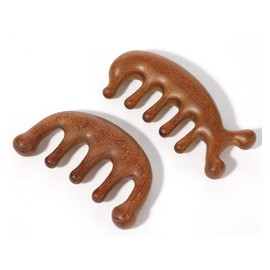 2 Pack Wooden Scalp Massager, Natural Wooden Massage Comb, Loc Comb for Hair Growth for Women Men