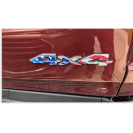 Reflective Concepts 4x4 Emblem Overlay Decal Sticker -Fits: 2019-2025 Ram, NOT for Classic - (Color: Gloss Red)