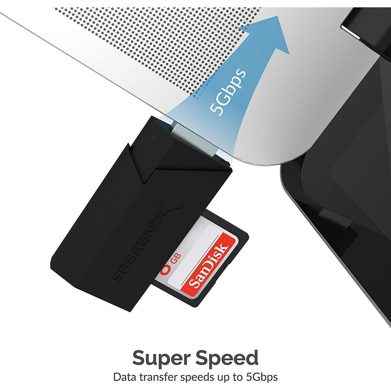 SABRENT SuperSpeed - Lector de tarjetas de memoria flash USB