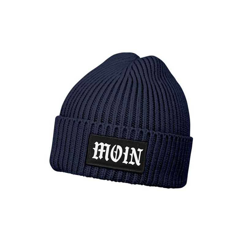 Neverless® Men's Beanie Print Moin Winter Hat with Patch Print