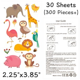 Tattoos for Kids,30 Sheets Temporary Tattoos Stickers for Girls and Boys,Animals Birds Bees Flower Tattoo Paper for Kids Birthday Party Favors (Butterfly Insect Animal)