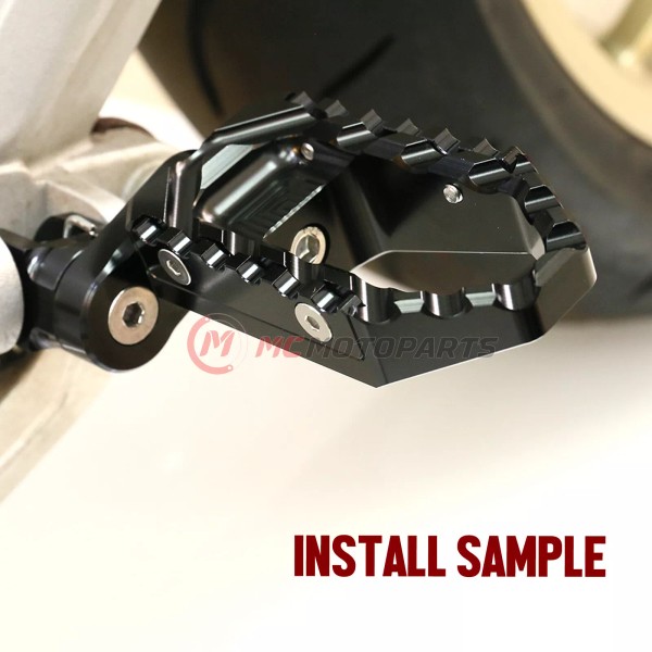 MC Motoparts Black TRC 25mm Lowering Front Wide Foot Pegs