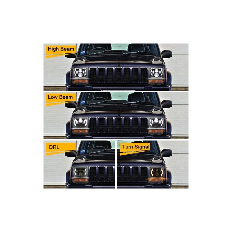 Unbranded DOT Approved Pair 200W 5x7" 7x6 LED Headlights for