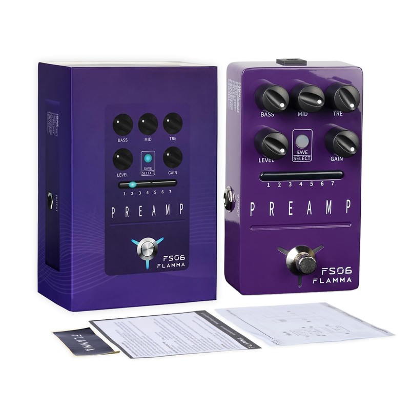 FLAMMA FS06 Pedal de preamplificador digital de efectos de guitarra,