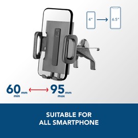 cellularline - Hug Fit - Smartphone holder for car - Air vent attachment - Universal compatibility - Black