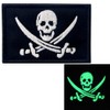 Glow in Dark Pirate Flag Military Morale Applique Fastener Hook