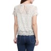 Allegra K Women's Lace Floral Scalloped Trim Short Sleeve Semi