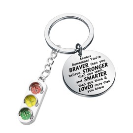 BNQL Traffic Light Keychain Driver Gift Driver Keychain Gift for New Driver School Crossing Guard Keychain Driving Instructor, Traffic Light Keychain, Large