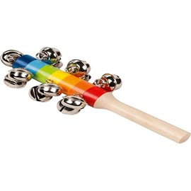 Goki 61913 Cymbal Stick with 13 Jingle Bells Length 18 cm Wood