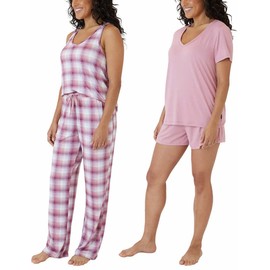 Eddie Bauer Women 4-Piece Pajama Set (as1, alpha, x_l, regular, regular, Tea Rose)
