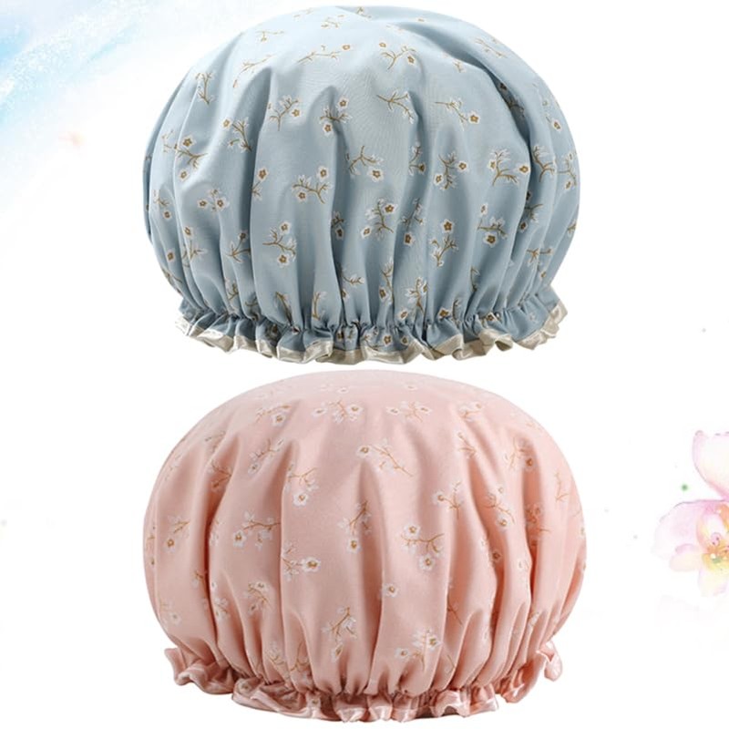Shower Cap, UPKOCH Japan Double Layer Printed Waterproof Bath Cap