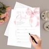Gsauto Baby Shower Invitations for Girl, 25 Pink Bow Double-Sided