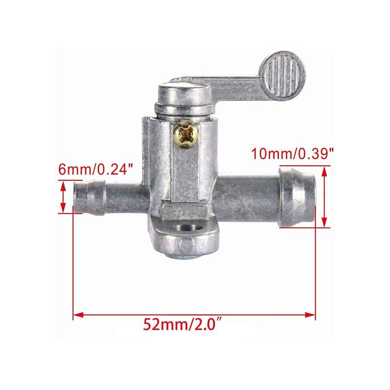 WOOSTAR 1/4" Inline Fuel Valve Petcock Cut-Off Switch Replacement for