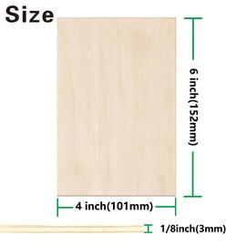 Ninekong Basswood Sheets 24 Pack,4"x6"x1/8" Plywood Sheets,3mm Basswood for Laser Cutting,Laser Engraving Blanks,Drawing & Painting,Thin Natural Unfinished Wood for Crafts,Wood Burning,Scroll Saw Cutting