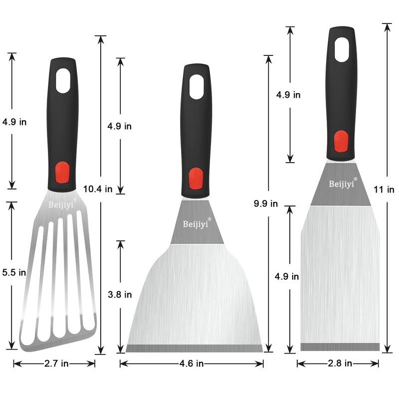 Beijiyi Stainless Steel Spatula Set, Heavy Duty Small Metal Spatula