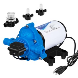 DC HOUSE 110V RV Camper Water Pressure Diaphragm Pump, 4GPM 50PSI 33-Series, On Demand Fresh Water Pump with Pressure Switch for Bathroom Shower Kitchen Sink, Food Truck & Marine Use