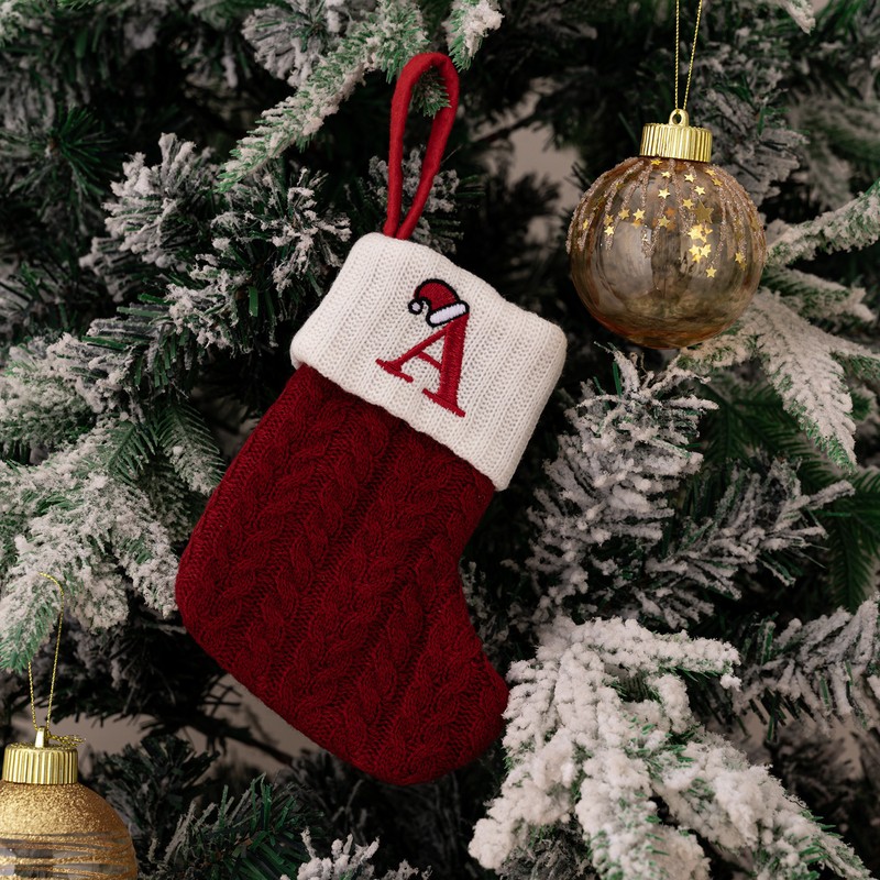 Christmas Stocking – Green A-Z Letter Hanging Christmas Stockings, Christmas