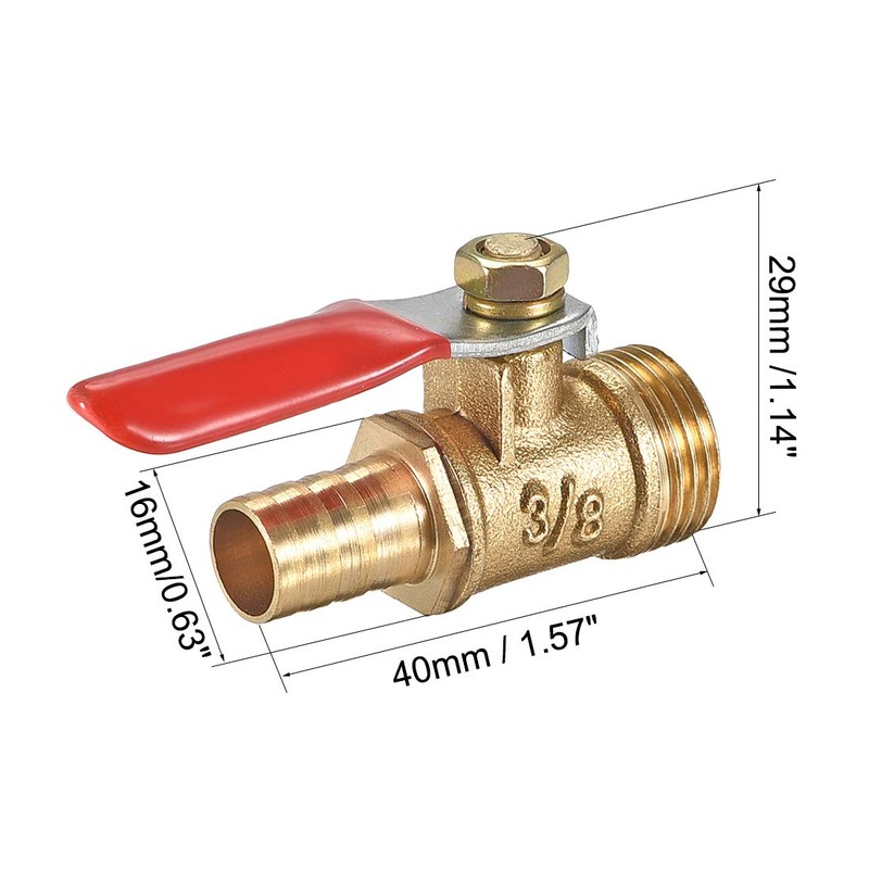 sourcing map Brass Air Ball Valve Shut-Off Switch 3/8 Inch