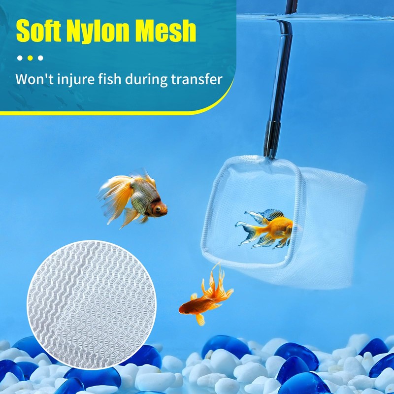 AQUANEAT Small Fish Tank Shrimp Net, Aquarium Debris Cleaning Tools,