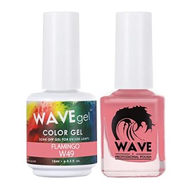 WAVEGEL Soak-Off Gel & Nail Lacquer Matching Duo Set - Simplicity Collection - #W49 Flamingo I 0.5 Oz