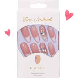 24PCS Press on Nails Long Coffin Shape Designs Acrylic Nails,Fake False Nails with Nail Glue for Women Girls Stick on Nails (White Butterfly L-24)