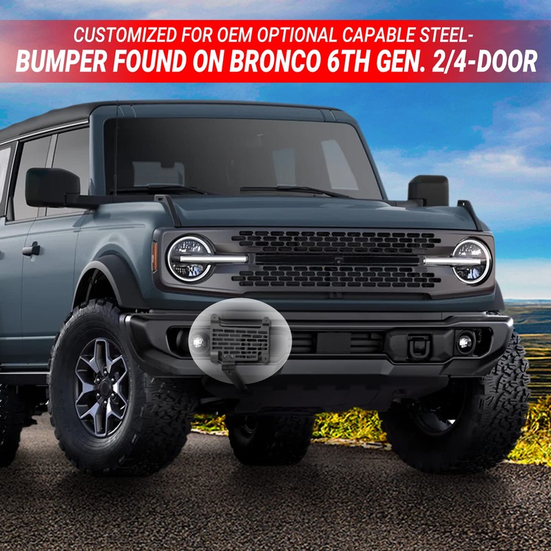 Klutchtech 2021-2024 Bronco License Plate Holder, Front Frame Mount for