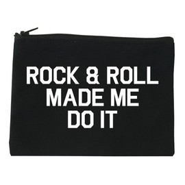 Rock And Roll Made Me Do It Cosmetic Makeup Bag Black Large