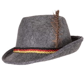 Narwhal Novelties Swiss, German Alpine Bavarian Oktoberfest Felt Hat Cap w/Feathers, Adult, Unisex