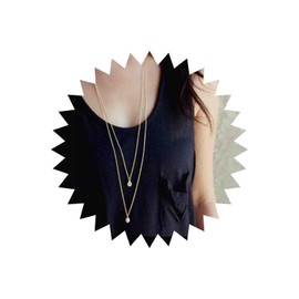 Yheakne Long Layered Chain Necklace Boho Round Coin Pendant Necklace Gold Baroque Pearl Necklace Vintage Circle Disc Necklace Jewelry for Women and Girls