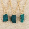 TGH Raw Malachite Stone Pendant Necklace, Crystal Pendant 10-20 mm,