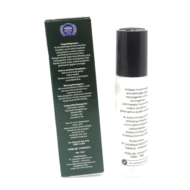 Safe Care Roll on Refreshing Oil Aromatherapy 10 Ml (Pack