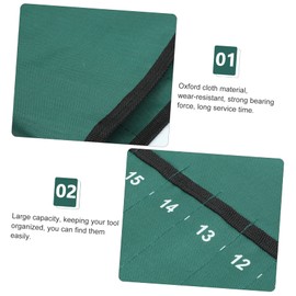 SEWACC Tool Roll Slot Electrician Storage Holder for Wrenches Oxford Pouch Lightweight Organizer for Tools for Craftsmen and Mechanics