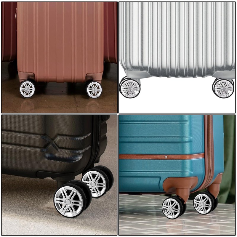 Pack of 8 Suitcase Castors Replacement 60 x 19 mm,