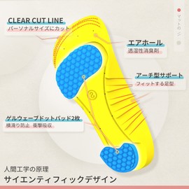 DynWalker Insole, Arch Support, Ultra Lightweight, Shock Absorption, Gel Cushion, Breathable, No Fatigue, Standing Work, Smooth Prevention, Comfortable, Soft, For Daily Use, Women's, Men's, M