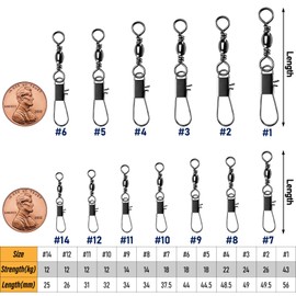 Alwonder Pack of 100 Carabiner Fishing Swivels Barrel Swivel Carabiner + Rolling Clay Swivels – Snaps for Spin Fishing Hanger for Spin Fishing, Pike Swivels, Pike Leader Stainless Steel Fishing