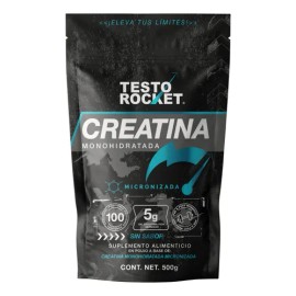 Creatina monohidratada micronizada 500g sin sabor Testo Rocket pre workout creatine 100 servicios pre entreno y alta pureza - Creatina Hombre