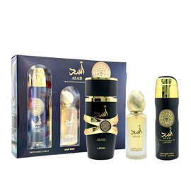 Lattafa Asad Parfum By Lattafa Set 3.4 EDP +  Hair Mist + Perfumed body spray