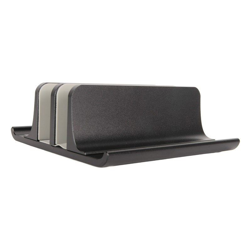 Vertical Laptop Stand 2 Slots Anodized Aluminium Alloy Adjustable Space