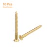 sourcing map Brass Wood Screws, 10Pcs M5 x 50mm Slotted