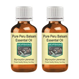 Devprayag Pure Peru Balsam Essential Oil (Myroxylon pereirae) Natural Therapeutic Grade Steam Distilled (Pack of Two) 100ml X 2 (6.76 oz)