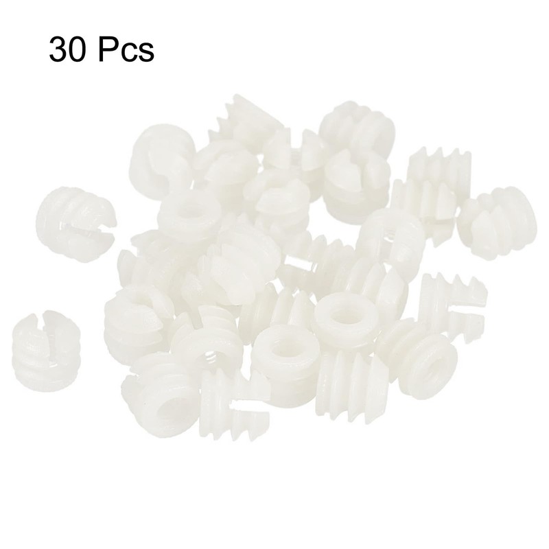 TA-VIGOR 30Pcs Furniture Plastic Pre-inserted Nuts, M6 x 10.5mm Plastic