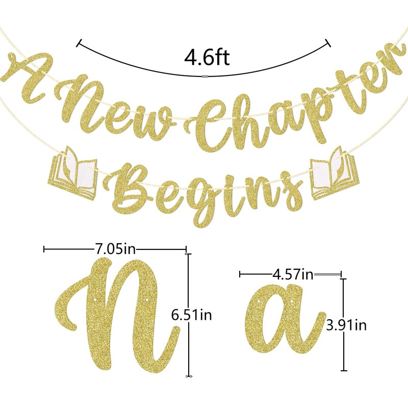 A New Chapter Begins Banner, Book Themed Baby Shower Decorations,