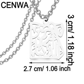 CENWA Stainless Steel Egypt Map Shape Necklace Mother of the World Pendent Necklace, Stainless Steel, No Gemstone