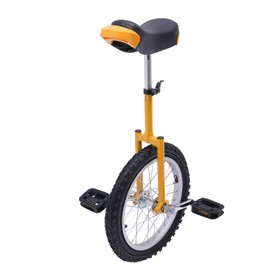 24 Inch Wheel Unicycle with Steel Frame,Unicycle Bike Adjustable Height Exercise Bicycle Training Balance Bike for Adults,Daily Fitness Exercises,Cycling Exercises,Balance Training (Yellow)