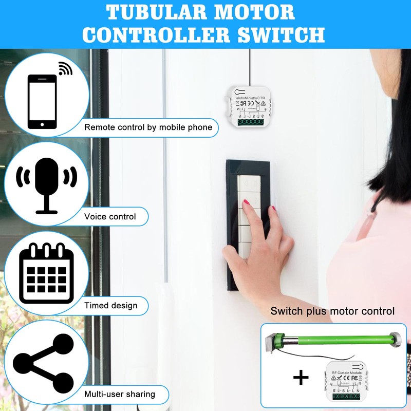 Nizirioo Wireless Roller Shutter Control Retrofit Set: Roller Shutter Motor
